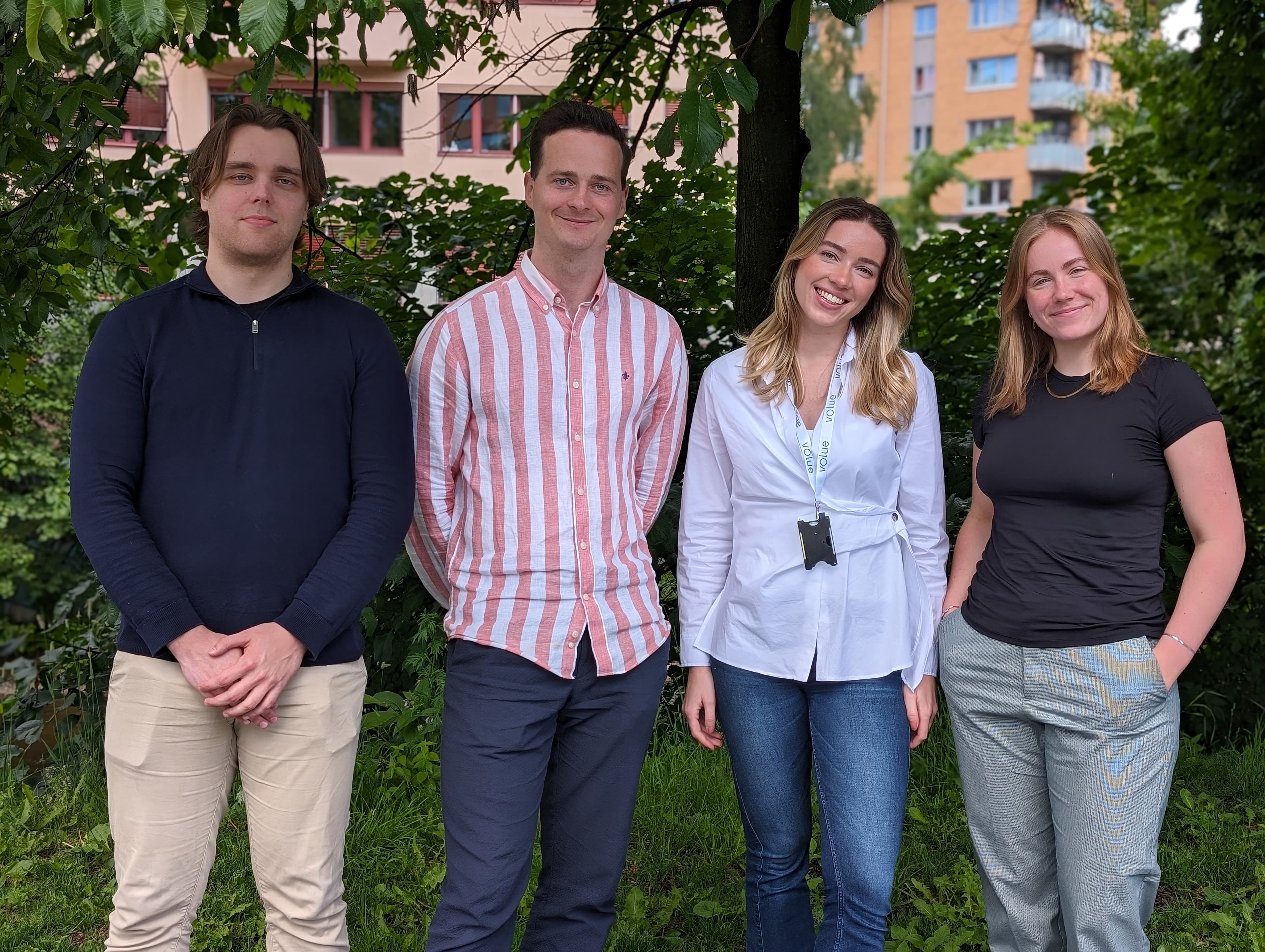 Four of our Volue interns are pictured outside